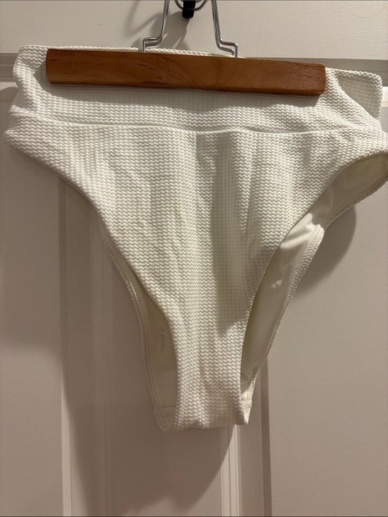 aerie Other - aerie White Textured High-Cut Swim Bottoms